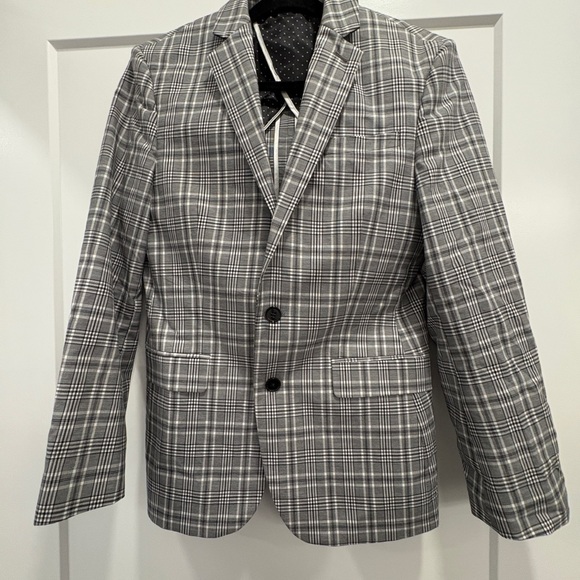 Gray Plaid Men's Blazer